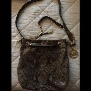 Michael Kors Snakeskin Purse Gold accents